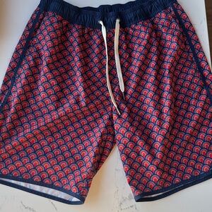 Fair Harbor Men's Anchor swim trunks Size Medium Red and Blue Color